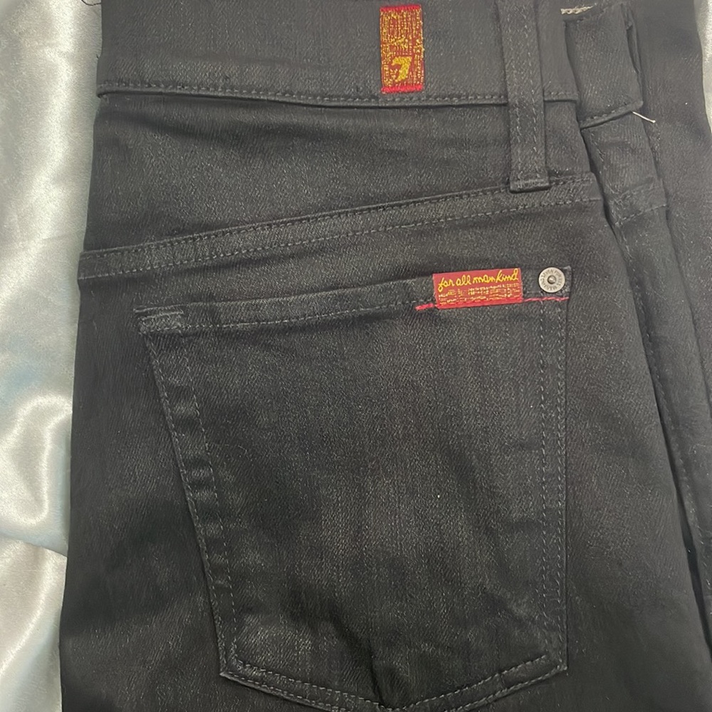 7 for All Mankind Adrien Black Straight Leg Jeans Size 31